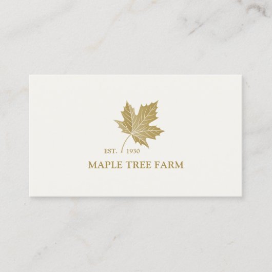 Elegant Antiek Gold Maple Leaf Logo. Visitekaartje (Voorkant)