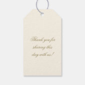 Elegant Antiek Gold Mr en Mrs Wedding Monogram Cadeaulabel (Achterkant)