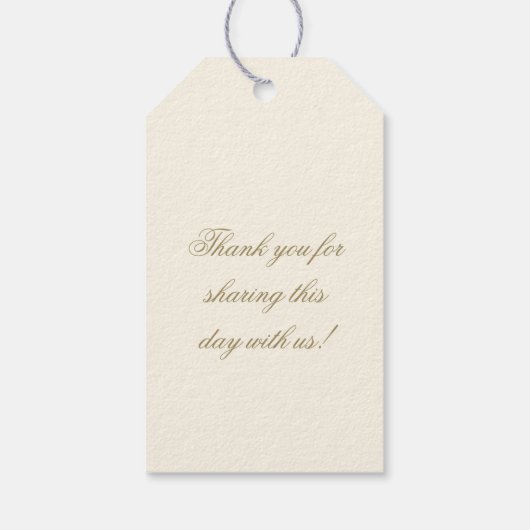 Elegant Antiek Gold Mr en Mrs Wedding Monogram Cadeaulabel (Achterkant)