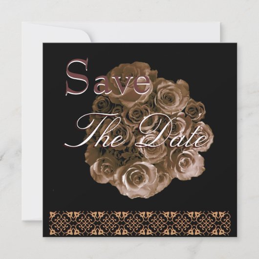 Elegant ANTIEK GOLD Roos Wedding Save Date Save The Date (Voorkant)