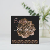 Elegant ANTIEK GOLD Roos Wedding Save Date Save The Date (Staand voorkant)