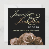 Elegant ANTIEK GOLD Roos Wedding Save Date Save The Date (Achterkant)