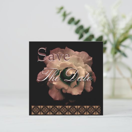 Elegant ANTIEK GOLD Roos Wedding Save Date Save The Date (Staand voorkant)