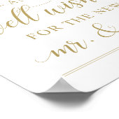 Elegant Antiek Gold Script Wedding Well Wishes Poster (Hoek)