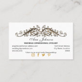 Elegant Antiek Gold Swirls Blue Pattern Visitekaartje (Achterkant)