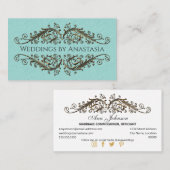 Elegant Antiek Gold Swirls Blue Pattern Visitekaartje (Voorkant / Achterkant)