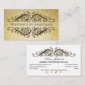 Elegant Antiek Gold Swirls papier Visitekaartje (Voorkant / Achterkant)