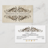 Elegant Antiek Gold Swirls  papier Visitekaartje (Voorkant / Achterkant)