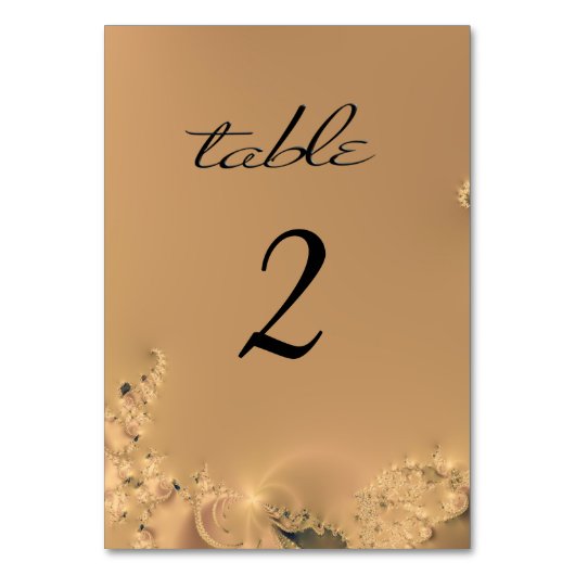 Elegant Antiek Gold Table Number Kaart (Achterkant)