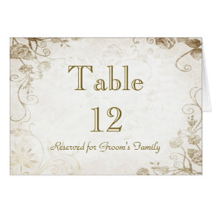Elegant Antiek Gold Table Seating Name Card