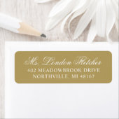 Elegant Antiek Gold Wedding Return-adres Etiket (Insitu)