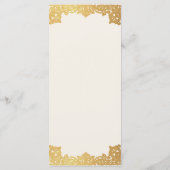 Elegant Antiek Goud Ivoor  Script Wedding Menu (Achterkant)