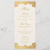 Elegant Antiek Goud Ivoor  Script Wedding Menu (Voorkant)
