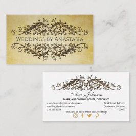 Elegant Antiek Goud Krullen Vintage Papier Visitekaartje