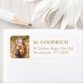 Elegant Antiek gouden Herfst foto retour adres Etiket (Insitu)