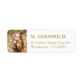 Elegant Antiek gouden Herfst foto retour adres Etiket