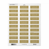 Elegant Antiek Gouden Script Trouwadres Etiket (Full Sheet)