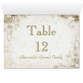 Elegant Antiek Gouden Tafel Zitplaats Naam Kaart (Binnen Horizontaal (Onder))