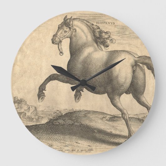 Elegant Antiek graven van Spaanse paarden Grote Klok (Voorkant)