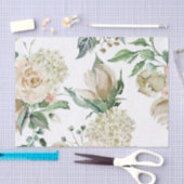 Elegant Antiek Ivory Floral Botanical Decoupage Tissuepapier (Craft)