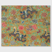 Elegant Antiek Japans Floral Pattern Cadeaupapier (Vlak)