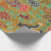 Elegant Antiek Japans Floral Pattern Cadeaupapier (Hoek)