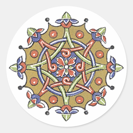 Elegant Antiek kunstzegel Aangepaste Stickers (Voorkant)