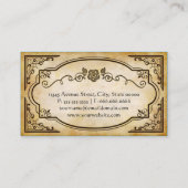Elegant Antiek Medallion Roos met Lijst Visitekaartje (Achterkant)
