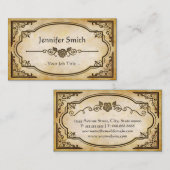 Elegant Antiek Medallion Roos met Lijst Visitekaartje (Voorkant / Achterkant)