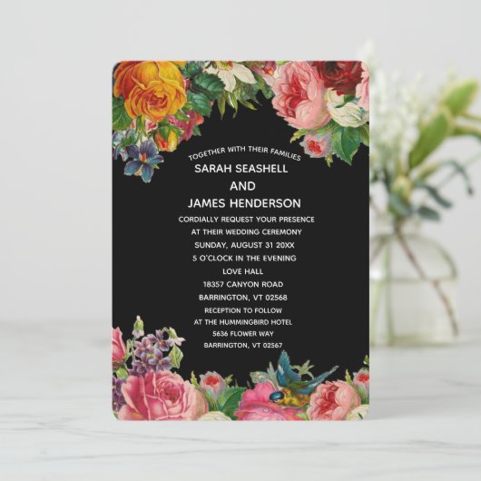 Elegant  Antiek Moody Wedding Invitations Kaart (Staand voorkant)
