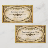 Elegant Antiek oud papier met Lijst Visitekaartje (Voorkant / Achterkant)