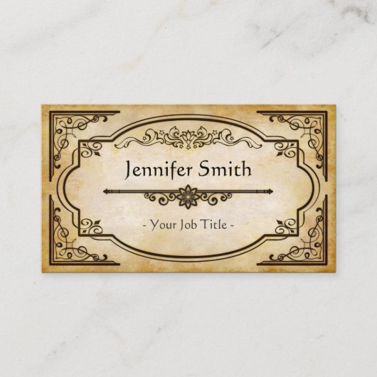 Elegant Antiek oud papier met Lijst Visitekaartje (Voorkant)