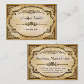 Elegant Antiek oud papier met Lijst Visitekaartje (Voorkant / Achterkant)