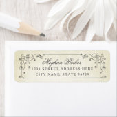 Elegant  Antiek Return Address Etiket (Insitu)