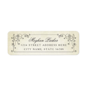 Elegant  Antiek Return Address Etiket