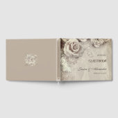 Elegant Antiek Roos bruiloft gastenboek (Volledig)