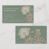 Elegant Antiek Roos Verdigris Patina Visitekaartje (Voorkant / Achterkant)