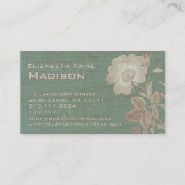 Elegant Antiek Roos Verdigris Patina Visitekaartje