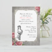 Elegant Antiek Roos Vrijgezellenfeest Kaart (Staand voorkant)