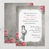 Elegant Antiek Roos Vrijgezellenfeest Kaart (Voorkant / Achterkant)