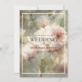 Elegant Antiek Roos, zacht roze Waterverf Floral Kaart (Voorkant)