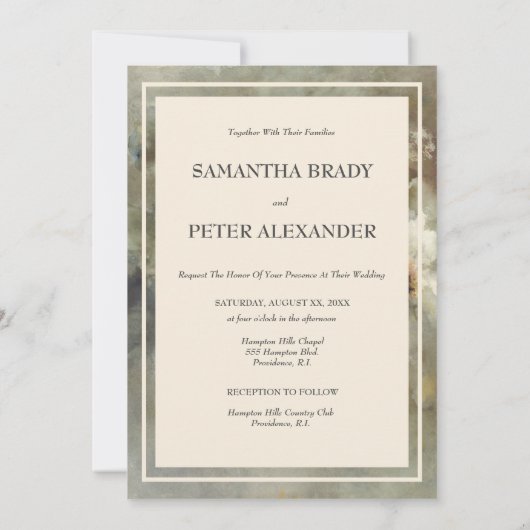 Elegant Antiek Roos, zacht roze Waterverf Floral Kaart (Achterkant)