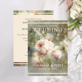 Elegant Antiek Roos, zacht roze Waterverf Floral Kaart