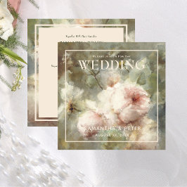 Elegant Antiek Roos, zacht roze Waterverf Floral Kaart