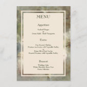 Elegant Antiek Roos, zacht roze Waterverf Floral Menu (Achterkant)