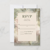 Elegant Antiek Roos, zacht roze Waterverf Floral RSVP Kaartje (Voorkant)