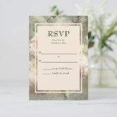 Elegant Antiek Roos, zacht roze Waterverf Floral RSVP Kaartje (Staand voorkant)