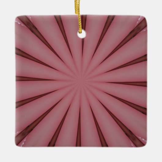 Elegant Antiek roze Kaleidoscoop ontwerp Keramisch Ornament (Voorkant)