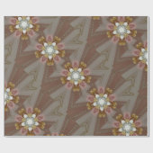 Elegant Antiek Roze Zilver Goud Witte Bloem Cadeaupapier (Vlak)