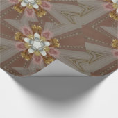 Elegant Antiek Roze Zilver Goud Witte Bloem Cadeaupapier (Hoek)